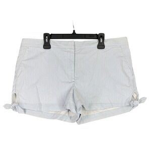 LOFT Striped Tie Hem 4" Short Coastal Preppy Resort Summer Shorts Womens 16